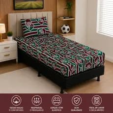 Jogo de Cama Solteiro Tricolor Premium | Escolha: Lençol de Elástico ou Colcha com FronhaLençol de Elástico