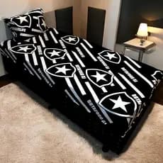 JOGO DE CAMA TIME FUTEBOL PRETO E BRANCO Nº30