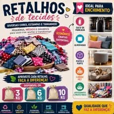 Retalho de tecido para encher Puff, almofadas, cama pet e saco de pancadas. 3kg 6kg 10kg