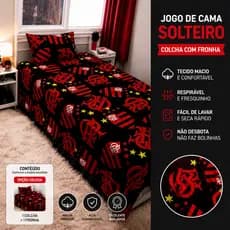 Colcha Solteiro + Fronha Malha Premium Cobre Leito Estampado Macio Confortável