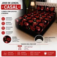 Jogo de Lençol Casal e Queen Futebol - Roupa de Cama Torcedor Vermelho e Preto Personalizado