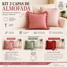 kit 2/3 capas de almofadas decorativas 40x40