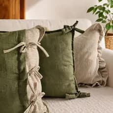 Capas De Almofadas Estilo Farmhouse | Com Babados e Laços 40x40