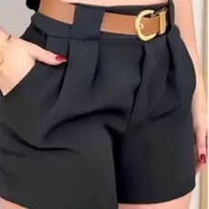 SHORT ALFAIATARIA FEMININO CINTURA ALTA P Ao GG PROMOÇÃO