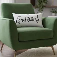 Capa De Almofada Com Base Retangular Personalizada em Frases Prontas em Tecido Suede 50x30cm
