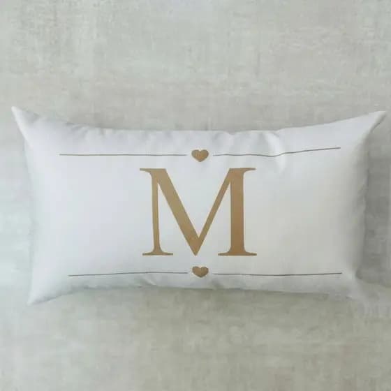 Capa de Almofada Estilo Baguete Decorativa com Letra Personalizada para Sofá, Quarto e Presente