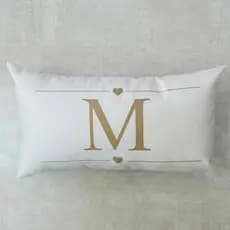 Capa de Almofada Estilo Baguete Decorativa com Letra Personalizada para Sofá, Quarto e Presente