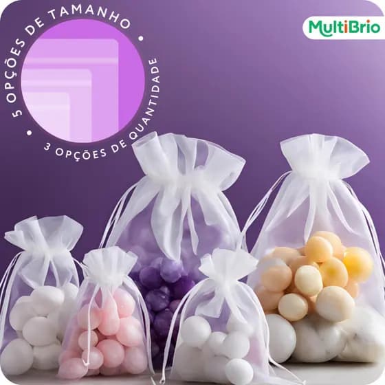 Kit 10/20/50/100 Un Saco Saquinho Organza Tule Saquinho 7x9 9x12 10x15 Branco Festa Casamento！