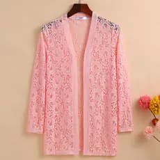 Verão Plus Size Cardigan exterior jaqueta fina versão coreana novo estilo All-Match xale renda