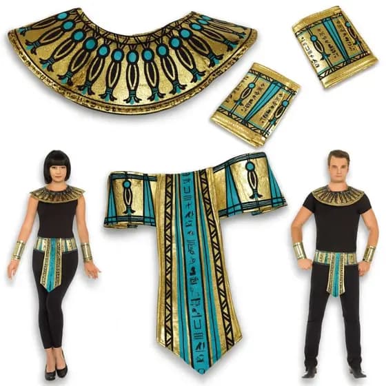Kit Fantasia Egito Faraó Egípcio Rei Cleópatra – 3 Peças Unisex