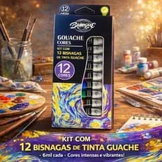 Bisnagas de Tinta Guache Baroque – 12 Cores | Extra-Fina | Secagem Rápida