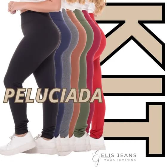 Kit 2 Calça Legging Flanelada Grossa Forrada Leg Peluciada Costura Reforçada Térmica