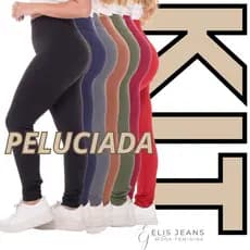 Kit 2 Calça Legging Flanelada Grossa Forrada Leg Peluciada Costura Reforçada Térmica