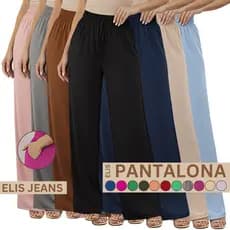 Calça Pantalona Feminina Cintura Alta  Com Bolso Tecido Duna