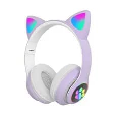 Fone Bluetooth Orelha De Gatinho Gato 5.0 Com Led Headphone