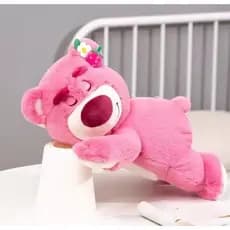Chaveiro Urso De Pelúcia morango Rosa Deitado .....