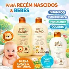 Kit Hidratação Shampoo + Condicionador + Colônia Sem Álcool + Loção Hidratante - Bebê Criança 630ml