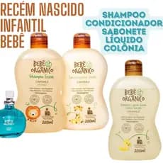 Kit Banho Mamãe e bebê Shampoo + Condicionador + Colônia + Sabonete Líquido - Recém Nascido - 630ml