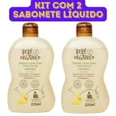 Kit com 2 Sabonete Líquido Bebê - Recém Nascido - Camomila Vegano - Limpa Acalma e Nutre - 400 ml
