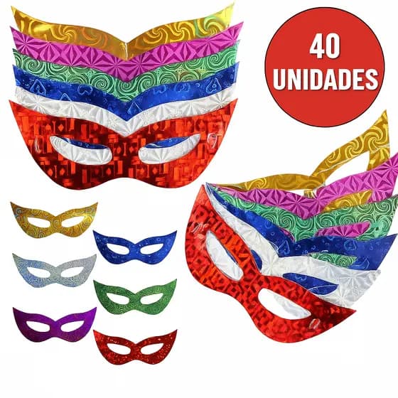 Máscaras de Carnaval holograficas Sortidas Gatinho Carnaval Festa Balada Atacado Promoçao