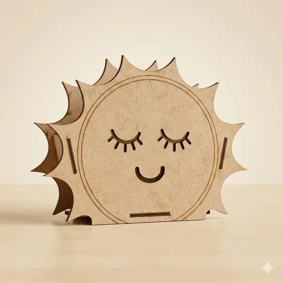 Centro de Mesa Sol em MDF Perfeito para Aniversário, Decoração Minimalista e Presente Especial