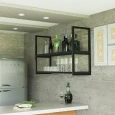 Nicho Prateleira Estilo Industrial Moderna cor Preta