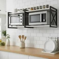 Nicho Suporte Duplo Microondas Forno Estilo Industrial Ferro 1,20