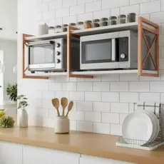 Suporte Duplo Microondas Forno Estilo Industrial Ferro 1,20