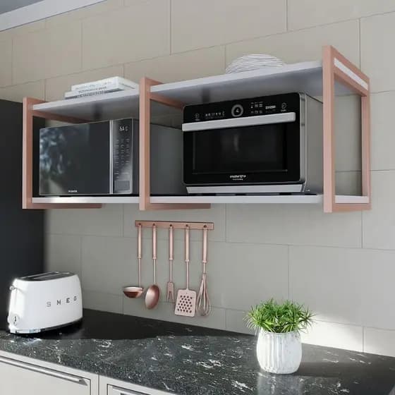 Nicho Suporte Duplo Microondas Forno Industrial Dia Das Mães Rose Gold