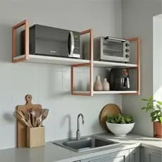 Nicho Prateleira Para Cozinha Microondas E Forninho Promoção Cobre Rose