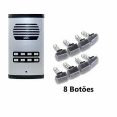 Kit 08 Botões Acrílico Porteiro Coletivo Botão Analógico Agl