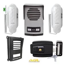 Interfone Agl 2 Casas + Fechadura Reversível + Protetor