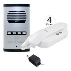 Interfone Predial Coletivo 4 Pontos Agl + 4 Monofones