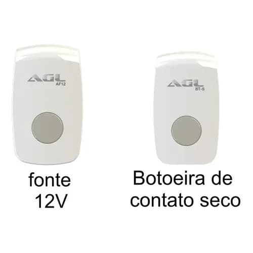Acionador 12v + Botoeira Simples Agl Bt-s Na / Nf Sobrepor
