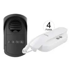 Kit Porteiro Coletivo Predial De 4 Pontos + 4 Interfones