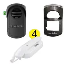 Kit Porteiro Coletivo 4 Pontos + 4 Interfones + Protetor