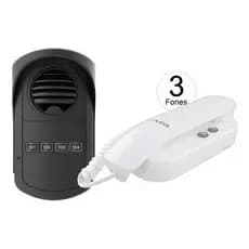 Kit Porteiro Coletivo Predial De 4 Pontos + 3 Interfones