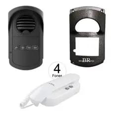 Kit Porteiro Coletivo 4 Pontos + 4 Interfones+ Protetor
