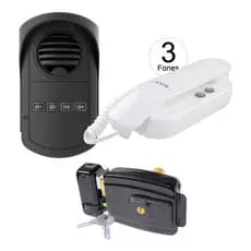 Kit Coletivo 4 Pontos Agl + 3 Interfones + Fechadura