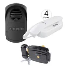 Kit Coletivo Predial 4 Pontos Agl + 4 Interfone + Fechadura