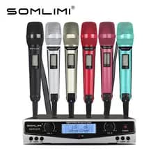 SOMLIMI-Original SKM9100-500 Dynamic Dual Channel Professional Wireless Microphone Singing Performance KTV Church Speech