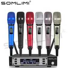 SOMLIMI EW135G4 UHFDual Channel Professional Wireless Microphone System Stage Performance Long Distance Metal Handheld