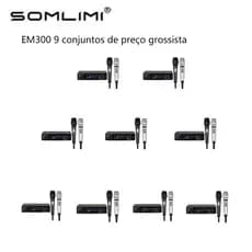 SOMLIMI EM300 9 conjuntos Microfone UHF Dual Channel Professional Wireless System Stage Performance metal Handheld