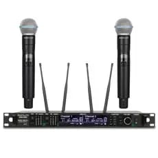 SOMLIMI-AD4D BETA58A/KSM9 500 Sistema de microfone para desempenho de palco, canto, igreja, karaoke, festa, casamento