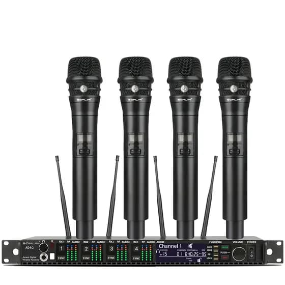 SOMLIMI AD4Q-Ksm8 Karaoke Stage Performance Wedding Home KTV Party Professional 4 channel Wireless Microphone System