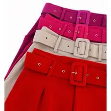 Kit 2 Short alfaiataria com cinto P M G GG