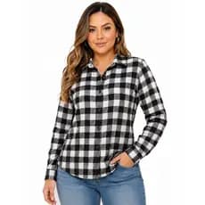 Camisa Xadrez Feminina Camisa Xadrez Flanelada Camisa Xadrez Botões Camisa Xadrez Festa Junina