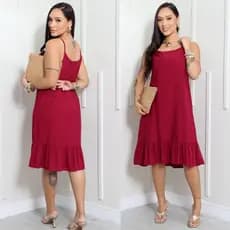 VESTIDO FEMININO COM REGULAVEL SOLTINHO TECIDO VISCOLINHO