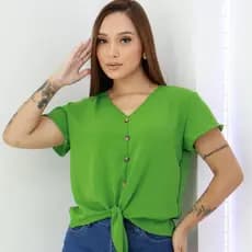 BLUSA FEMININA DUNA SOLTINHA, MANGA CURTA.