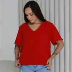 NOVAS BLUSAS FEMININA PLUS ZISE DUNA DECOTE V